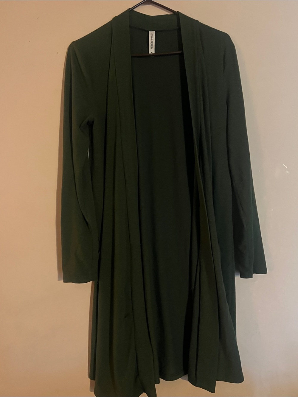 Zenana Outfitters Forest Green Long Open-Front Dress Cardigan